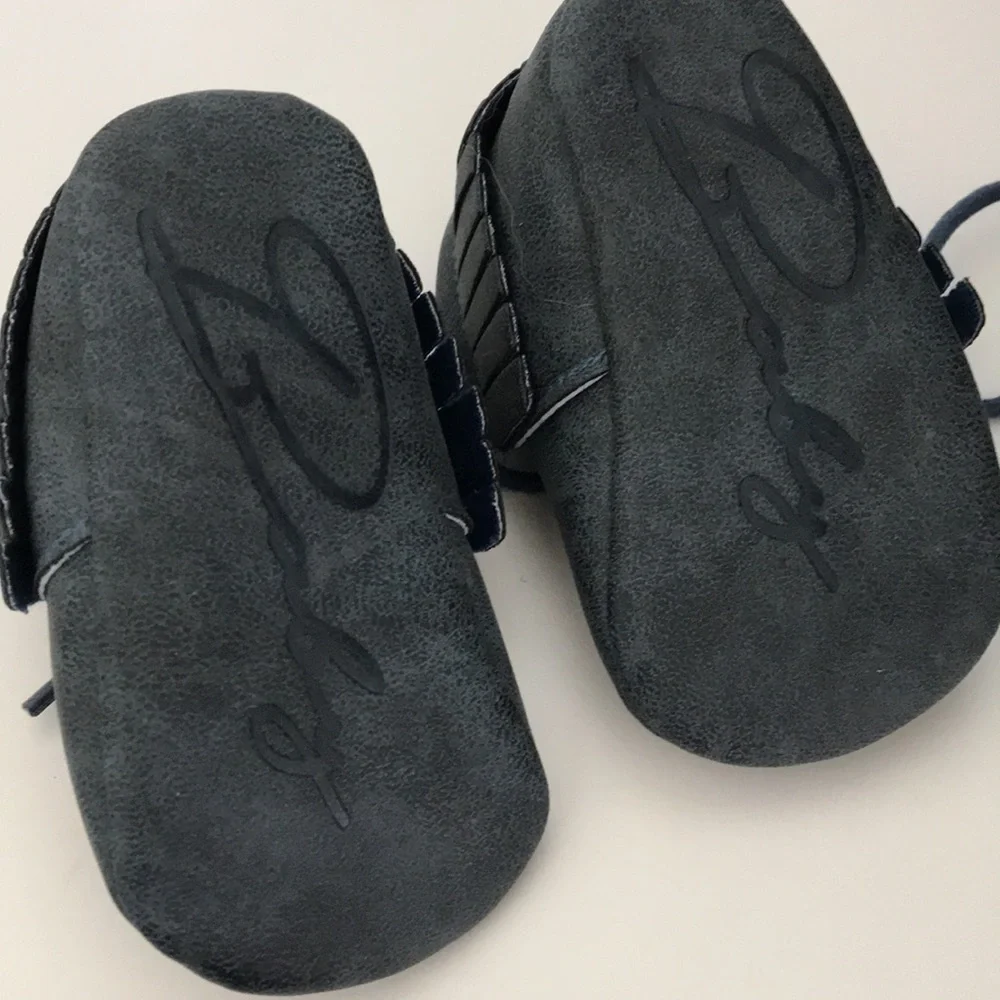 “Baby”  6-12 months blue mocassin shoes
